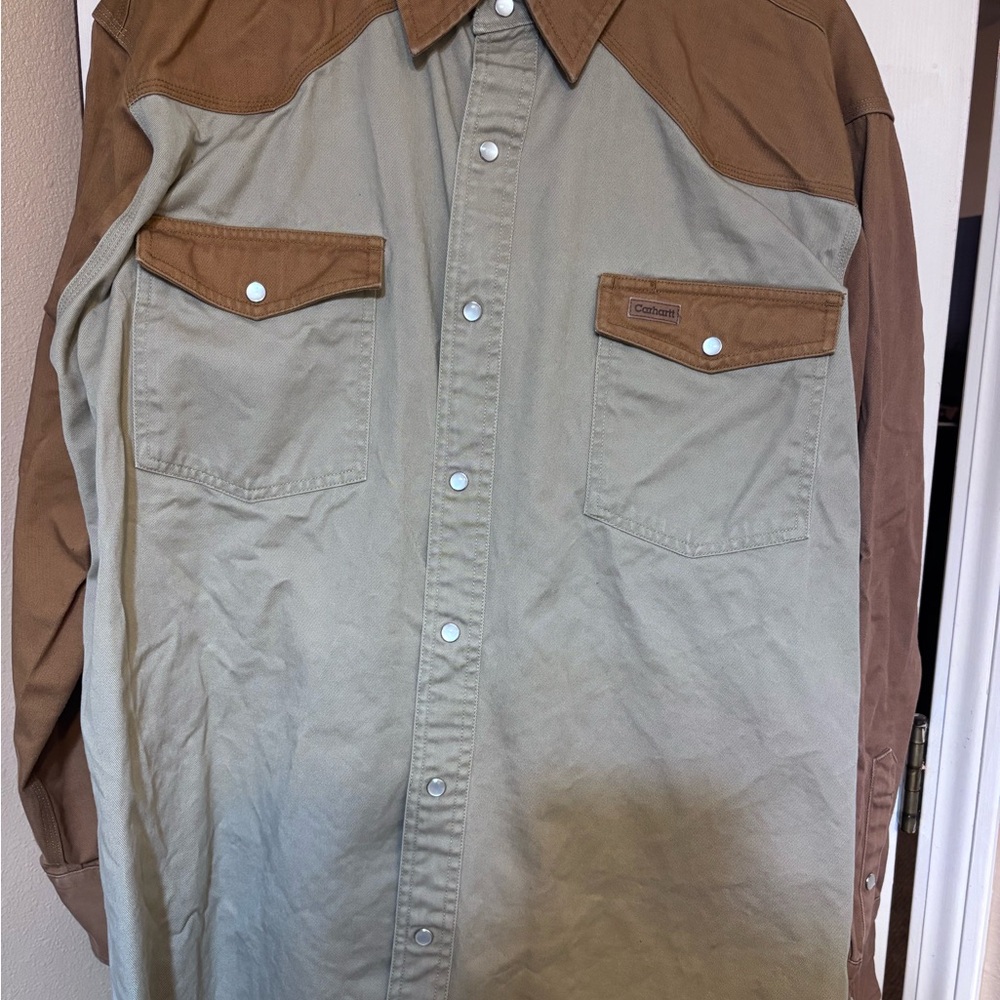 Carhartt Brown and Tan Cotton Shirt